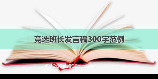 竞选班长发言稿300字范例