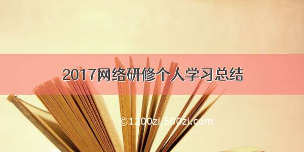 2017网络研修个人学习总结