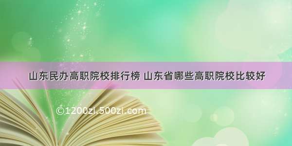 山东民办高职院校排行榜 山东省哪些高职院校比较好