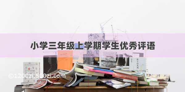 小学三年级上学期学生优秀评语