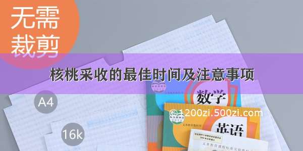 核桃采收的最佳时间及注意事项