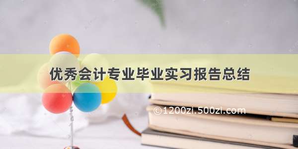 优秀会计专业毕业实习报告总结