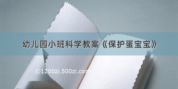 幼儿园小班科学教案《保护蛋宝宝》