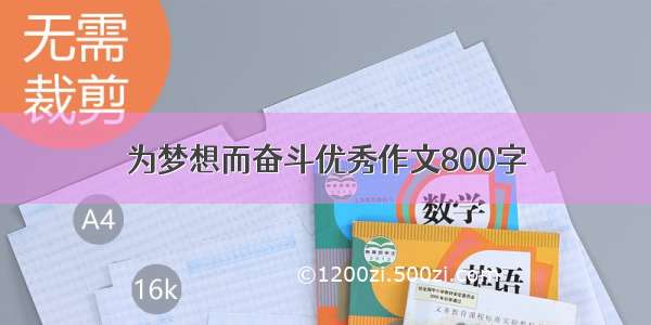 为梦想而奋斗优秀作文800字