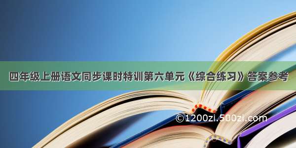 四年级上册语文同步课时特训第六单元《综合练习》答案参考