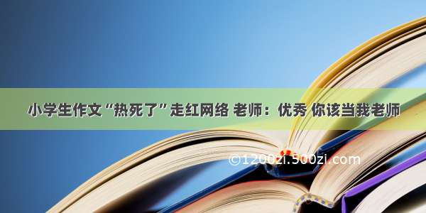 小学生作文“热死了”走红网络 老师：优秀 你该当我老师