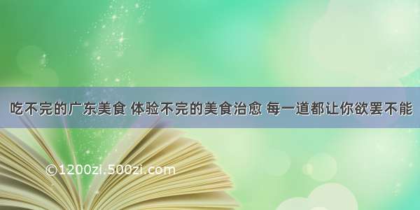 吃不完的广东美食 体验不完的美食治愈 每一道都让你欲罢不能