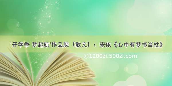 ‘开学季 梦起航’作品展（散文）：宋依《心中有梦书当枕》