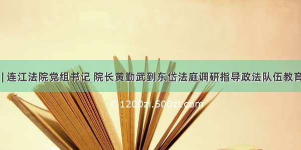 教育整顿 | 连江法院党组书记 院长黄勤武到东岱法庭调研指导政法队伍教育整顿工作