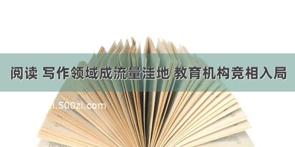 阅读 写作领域成流量洼地 教育机构竞相入局