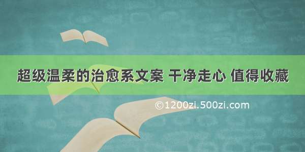 超级温柔的治愈系文案 干净走心 值得收藏