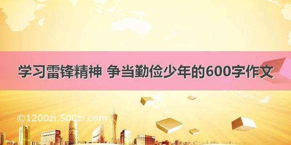 学习雷锋精神 争当勤俭少年的600字作文