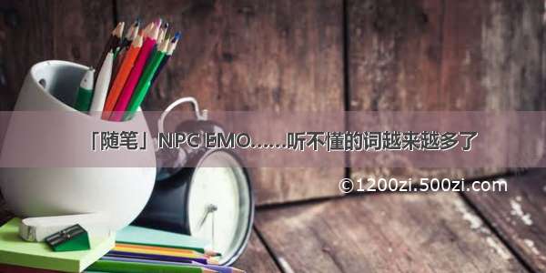 「随笔」NPC EMO……听不懂的词越来越多了