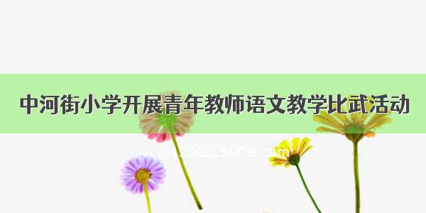 中河街小学开展青年教师语文教学比武活动