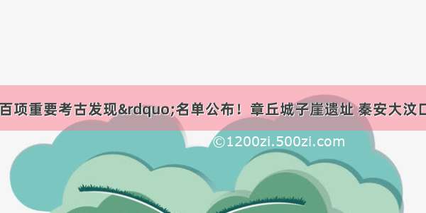 “山东百年百项重要考古发现”名单公布！章丘城子崖遗址 秦安大汶口遗址等100个项目