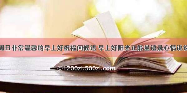 周日非常温馨的早上好祝福问候语 早上好阳光正能量语录心情说说