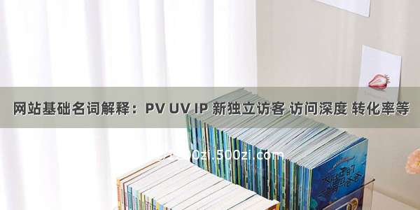 网站基础名词解释：PV UV IP 新独立访客 访问深度 转化率等