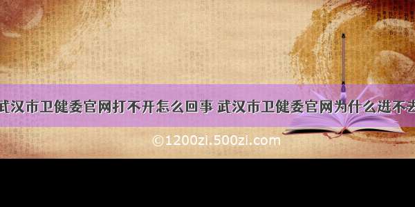 武汉市卫健委官网打不开怎么回事 武汉市卫健委官网为什么进不去