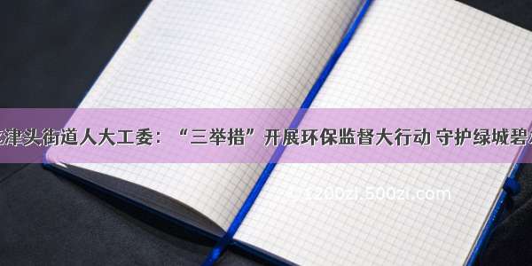 青秀区津头街道人大工委：“三举措”开展环保监督大行动 守护绿城碧水蓝天