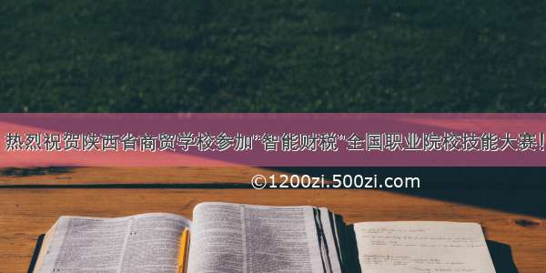 热烈祝贺陕西省商贸学校参加“智能财税”全国职业院校技能大赛！