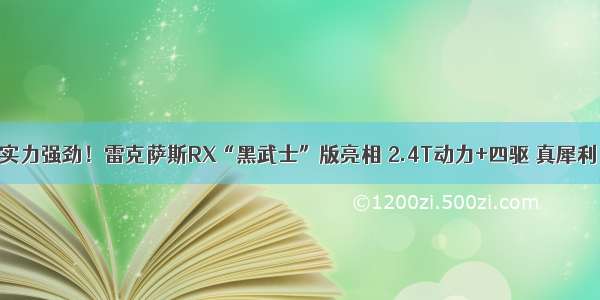 实力强劲！雷克萨斯RX“黑武士”版亮相 2.4T动力+四驱 真犀利