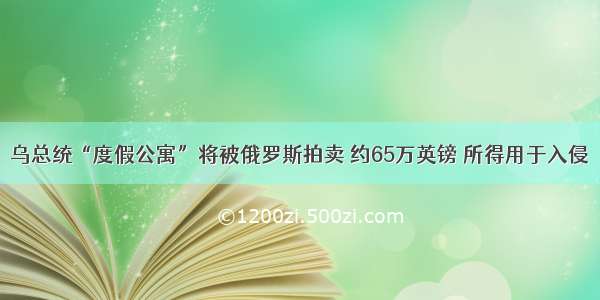 乌总统“度假公寓”将被俄罗斯拍卖 约65万英镑 所得用于入侵