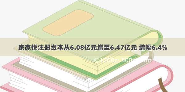 家家悦注册资本从6.08亿元增至6.47亿元 增幅6.4%