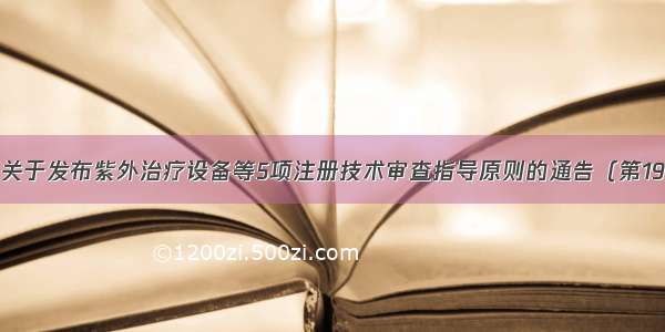 总局关于发布紫外治疗设备等5项注册技术审查指导原则的通告（第199号）