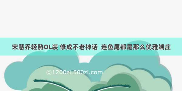 宋慧乔轻熟OL装 修成不老神话  连鱼尾都是那么优雅端庄