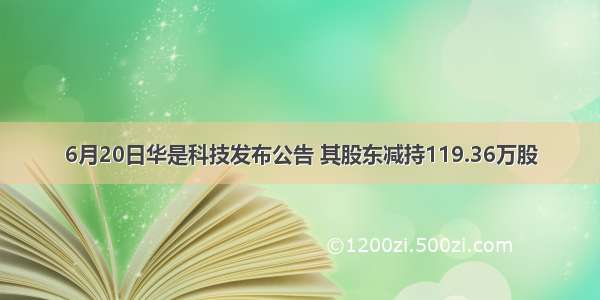 6月20日华是科技发布公告 其股东减持119.36万股