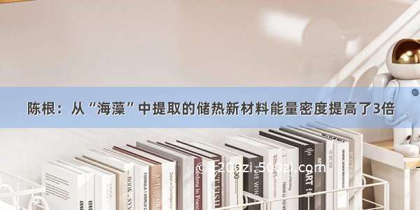 陈根：从“海藻”中提取的储热新材料能量密度提高了3倍