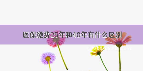 医保缴费25年和40年有什么区别