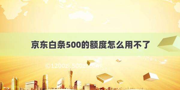 京东白条500的额度怎么用不了