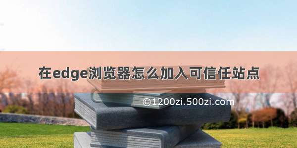 在edge浏览器怎么加入可信任站点