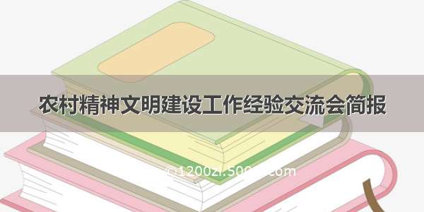 农村精神文明建设工作经验交流会简报