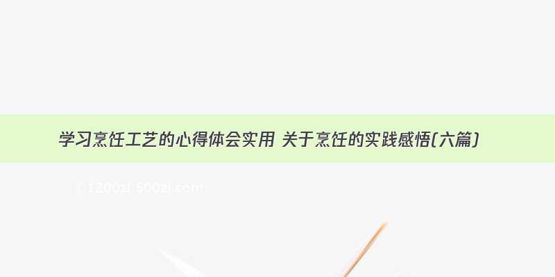 学习烹饪工艺的心得体会实用 关于烹饪的实践感悟(六篇)