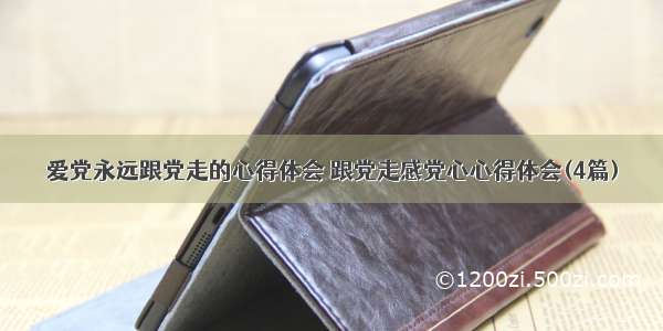 爱党永远跟党走的心得体会 跟党走感党心心得体会(4篇)