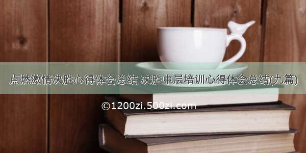 点燃激情决胜心得体会总结 决胜中层培训心得体会总结(九篇)