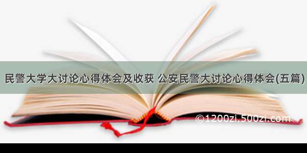 民警大学大讨论心得体会及收获 公安民警大讨论心得体会(五篇)