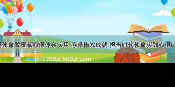 牢记使命做贡献心得体会实用 感受伟大成就 担当时代使命实践心得(2篇)