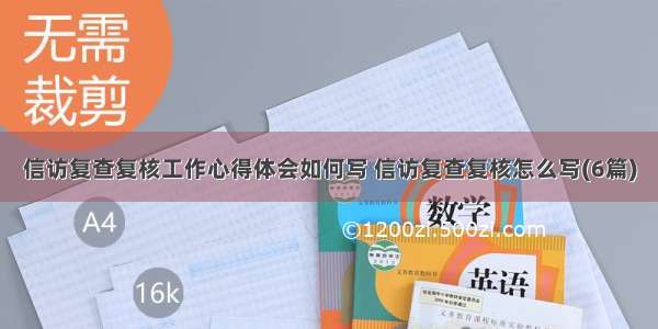 信访复查复核工作心得体会如何写 信访复查复核怎么写(6篇)