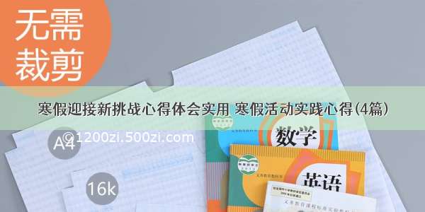 寒假迎接新挑战心得体会实用 寒假活动实践心得(4篇)