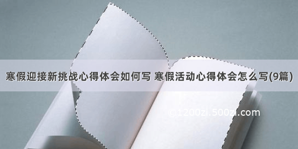 寒假迎接新挑战心得体会如何写 寒假活动心得体会怎么写(9篇)