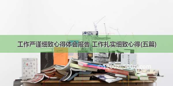 工作严谨细致心得体会报告 工作扎实细致心得(五篇)