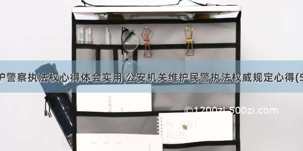 维护警察执法权心得体会实用 公安机关维护民警执法权威规定心得(5篇)