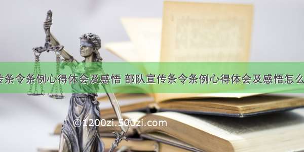 部队宣传条令条例心得体会及感悟 部队宣传条令条例心得体会及感悟怎么写(九篇)