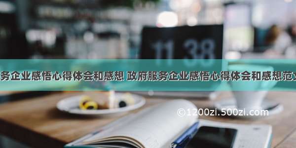 政府服务企业感悟心得体会和感想 政府服务企业感悟心得体会和感想范文(7篇)