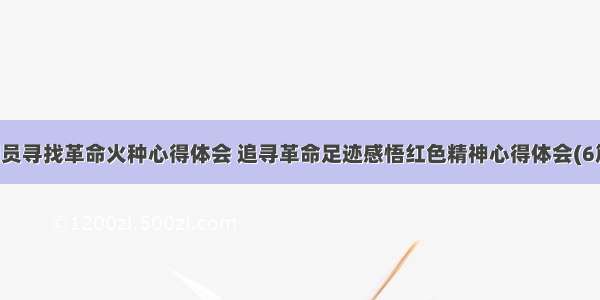 团员寻找革命火种心得体会 追寻革命足迹感悟红色精神心得体会(6篇)