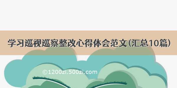 学习巡视巡察整改心得体会范文(汇总10篇)