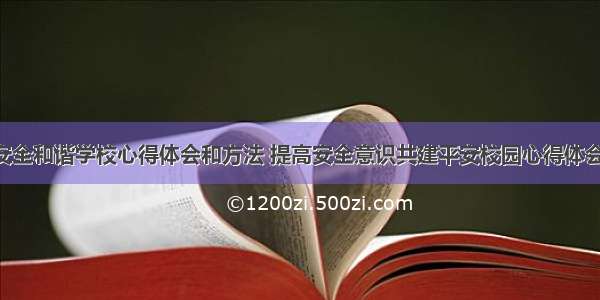 共建安全和谐学校心得体会和方法 提高安全意识共建平安校园心得体会(3篇)